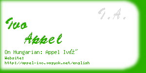 ivo appel business card